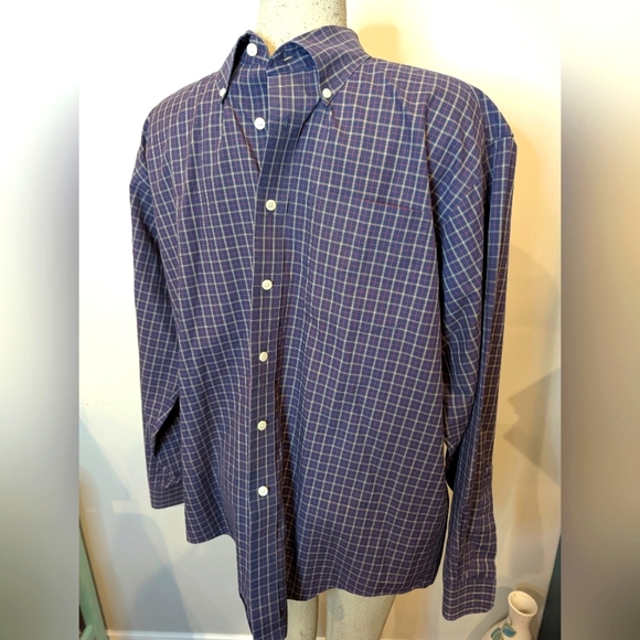 LL Bean Men's Blue Checkered Shirt Mens L Reg, Blue Red Yellow NWOT - Picture 1 of 11